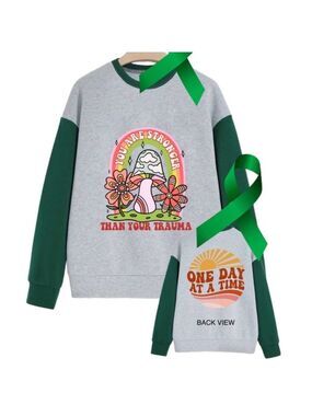 Trauma Mental Health graphic oversized pullover crewneck sweatshirt size small